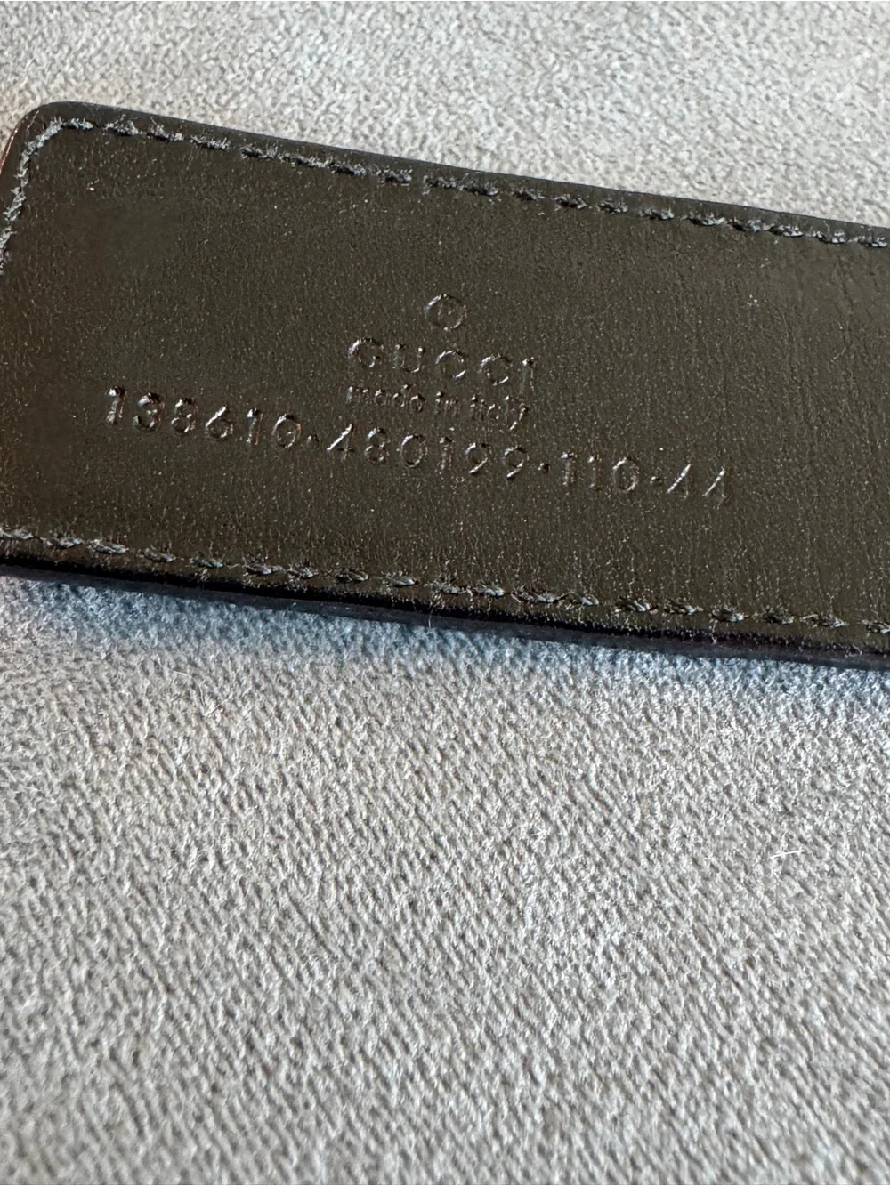 Gucci Black Leather Belt with Silver Interlocking Logo Buckle
